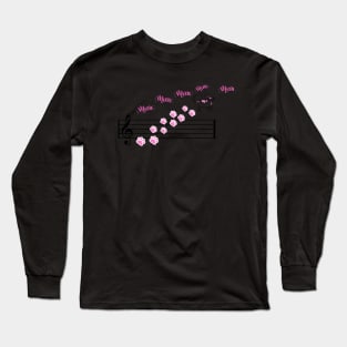 A cat walk on the music portrait Long Sleeve T-Shirt